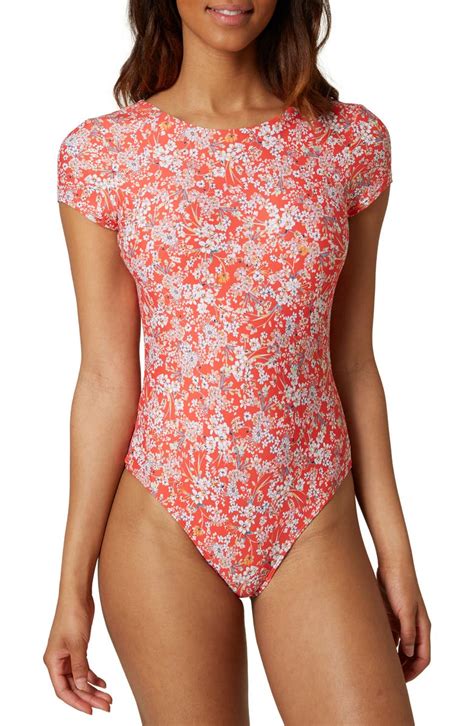 Oneill Balian Piper Ditsy Cap Sleeve One Piece Swimsuit