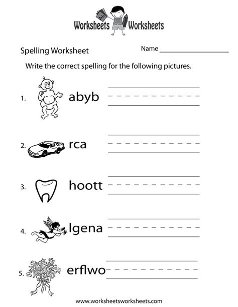 pin  spelling worksheets