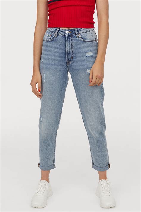 With new items arriving in the stores daily, customers will always be surprised by the fresh selection of merchandise. H&M Denim Mom Jeans in Light Denim Blue (Blue) - Lyst