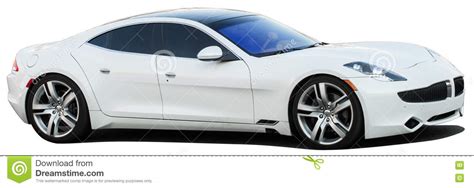 White Sports Car On A Transparent Background Stock Photo