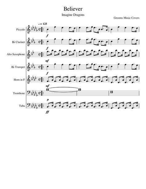 Believer Imagine Dragons Marching Band Arrangement Sheet Music For