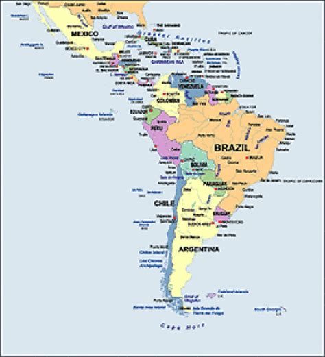 Latin American Map Quiz With Capitals Us States Map