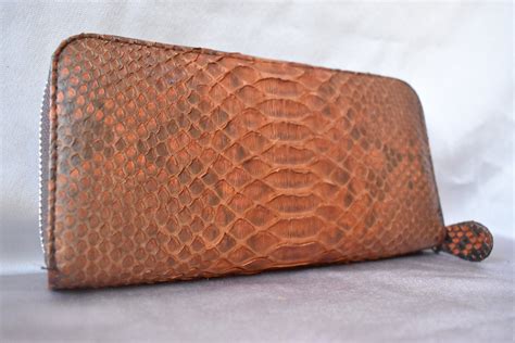 Snake Skin Designer Wallet Genuine Python Leather Wallet Etsy