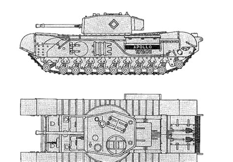 Tank Churchill Mkvii Drawings Dimensions Figures Download