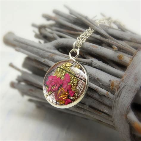 Real Flower Necklace Handmade Necklace Resin Jewellery Dry Flower Necklace T For Her