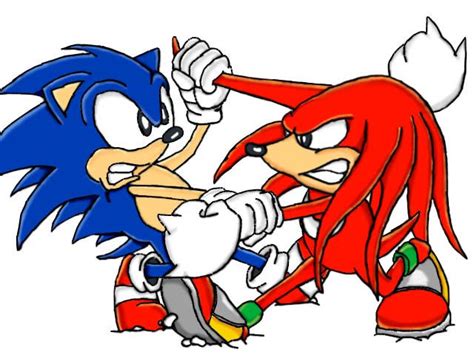 Sonic Vs Knuckles By Carnagedoom On Deviantart