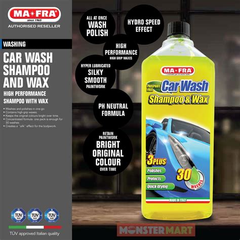 Mafra Car Wash Shampoo And Wax 1l Ph Neutral Hyper Lubricated Hydro