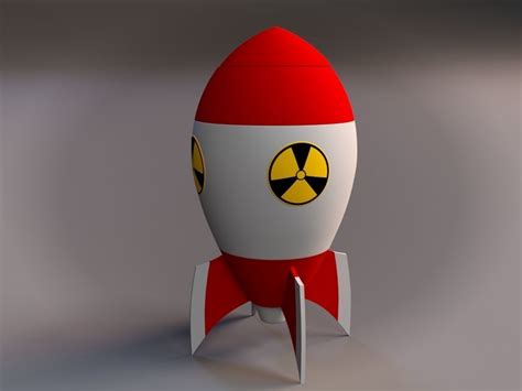 3d Cartoon Nuclear Rocket Cgtrader