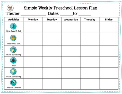 Free Printables Weekly Preschool Lesson Plan Template Pdf
