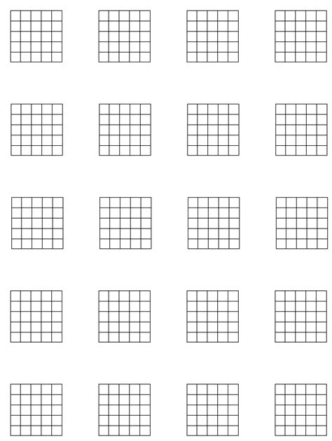 Blank Guitar Chord Grids Sheet Music