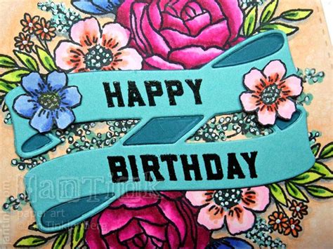 Happy Birthday Beautiful Floral Fancy Greeting Card Handmade Etsy