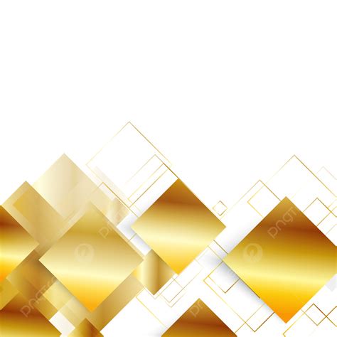 White Banner With Gold Metal Squares Contours Background Gold