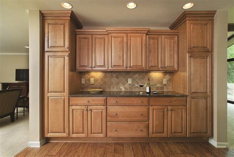 Glazed Maple Cabinet Buffet With Flanking Utility Cabinets Redo
