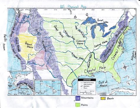 Gms 6th Grade Social Studies Us Physical Map Printable Map Of Usa