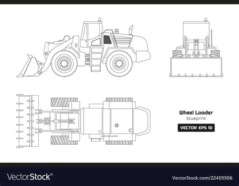 Outline Drawing Of Wheel Loader Royalty Free Vector Image