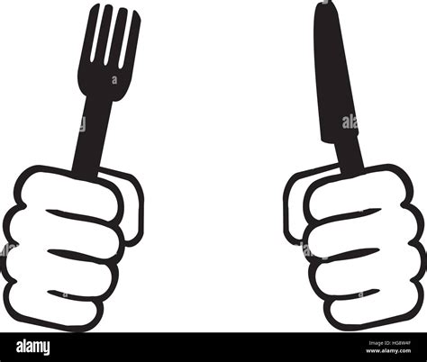 Hands With Knife And Fork Stock Vector Image And Art Alamy
