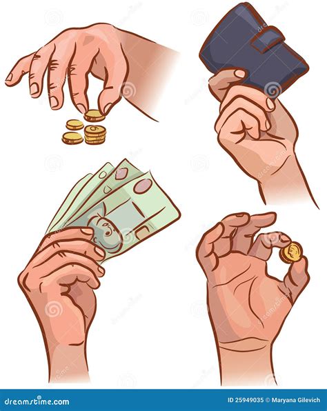 Hands With Money Stock Vector Illustration Of Nails 25949035