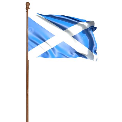 Scotland Flag With Pole Scotland Flag Waving Scotland Flag With Pole