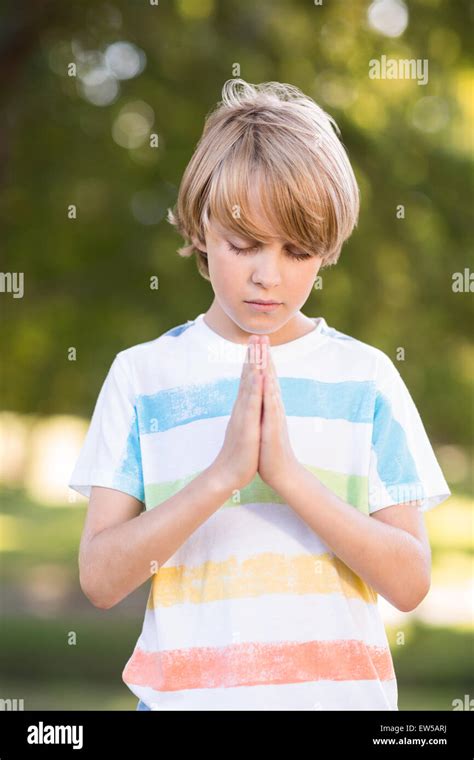Little Boy Saying His Prayers Stock Photo Alamy
