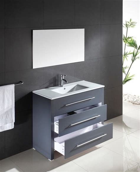 Mit bodenabfluss, 55cm, ohne ül, weiß. Waschtisch Waschbecken anthrazit - Modern - Badezimmer ...