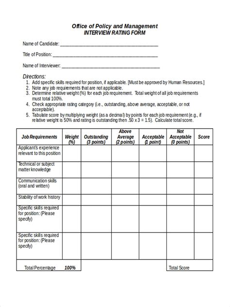 interview forms  ms word  excel