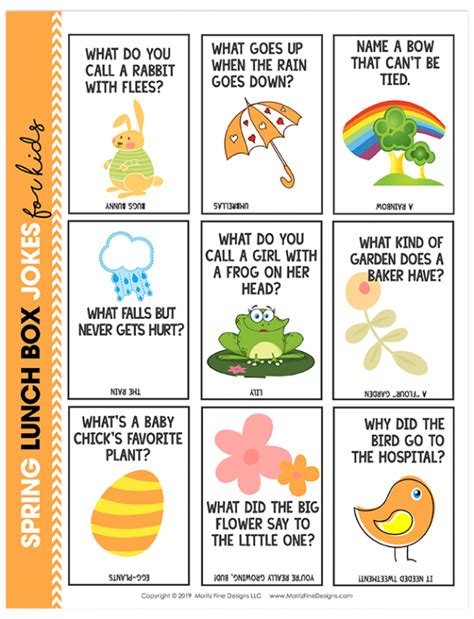 Spring Lunchbox Jokes Free Printable Download Lunchbox Jokes Jokes