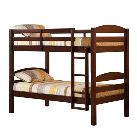 Welwick Designs Traditional Solid Wood Twin Over Twin Bunk Bed In
