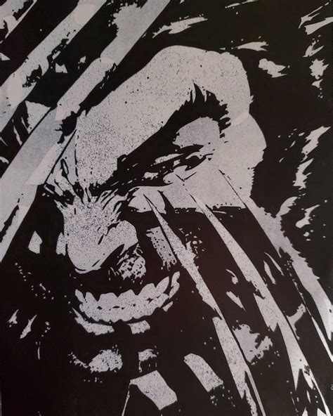 Black And White Wolverine Spray Paint Stencil Rstencils
