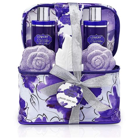 Bath And Body Gift Set For Women Lavender And Jasmine Home Spa Set With
