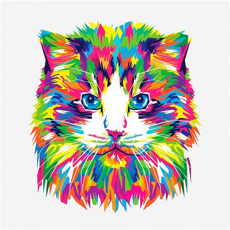 Colorful Abstract Cat Animal Hand Free Photo Rawpixel