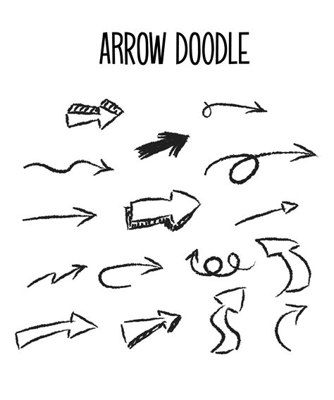 Hand Drawn Arrows Black And White Arrow Doodle Hand Drawn Arrows