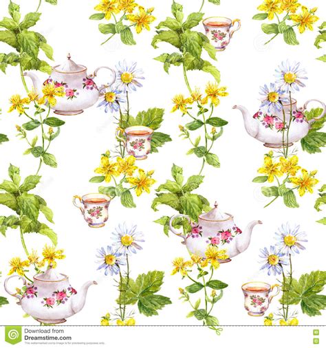 It contains 16 patterns that all seamlessly repeat to cover an infinite area. Herbal Tea. Seamless Pattern: Herbs Chamomile, Mint ...