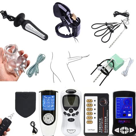 cb6000 electric shock penis cock cage chastity device ring penis plug electro stimulation sex