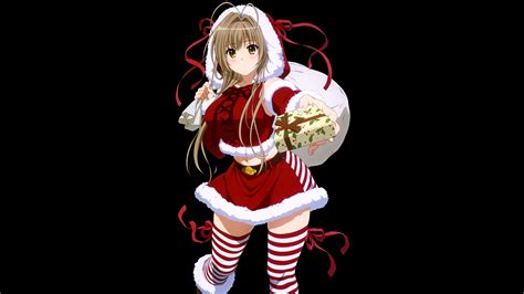 Hd Wallpaper Girl Christmas Anime Present Merry Christmas Holiday