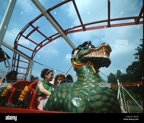 England Staffordshire Alton Towers Resort Dragon Roller Coaster Ride