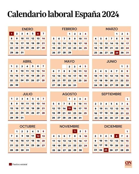 Calendario Laboral De España 2024 Puentes Y Festivos