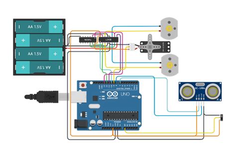 Circuit Design Arduino Servo And Dc Motor Example Tinkercad