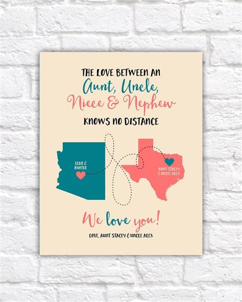 aunt uncle niece nephew gifts custom maps long distance