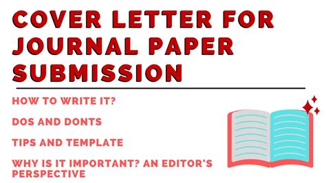 How To Write A Cover Letter For Journal Paper Submission Tips Dos