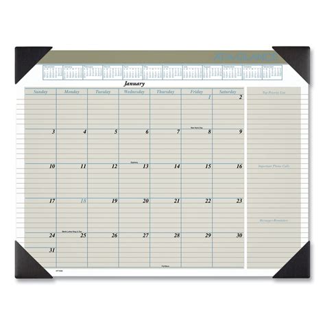 Executive Monthly Desk Pad Calendar 22 X 17 Buff 2021