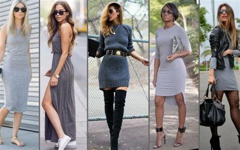 Como combinar un vestido gris para hacer un outfit casual Cómo Combinar