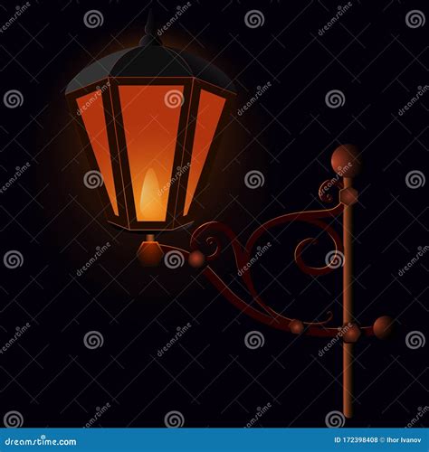 Old Gas Street Lamp Stock Illustrations 220 Old Gas Street Lamp Stock