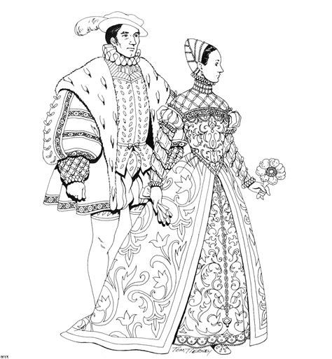 Historical Fashion Coloring Pages Download And Print For Free