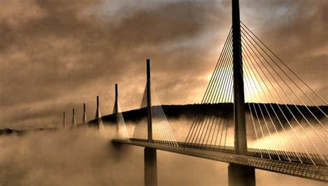 The Tallest Bridge In The Worldmillau Viaduct France ~ Great Panorama Picture