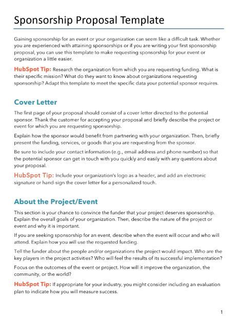 Corporate Sponsorship Proposal Template