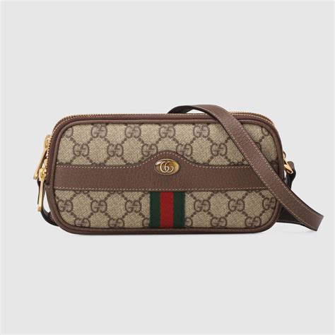 Gucci Gg Supreme Monogram Small Ophidia Shoulder Bag Brown Women