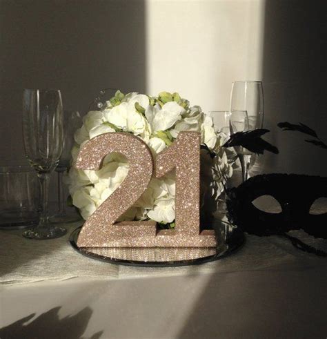 St Birthday Party Table Number Rose Gold Papergoods EtsyMktgTool Glittertablenumber