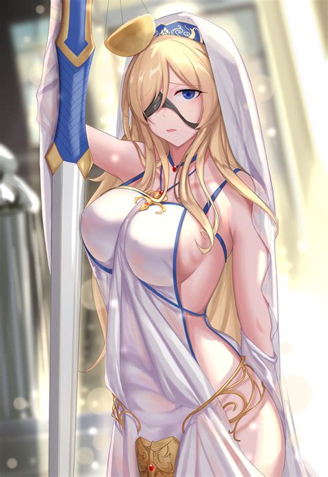 Sword Maiden Goblin Slayer Commentary Request 1girl Arm Behind