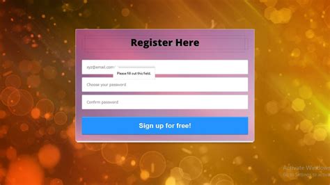 How To Make Registration Form Design Using Html And Css Responsive