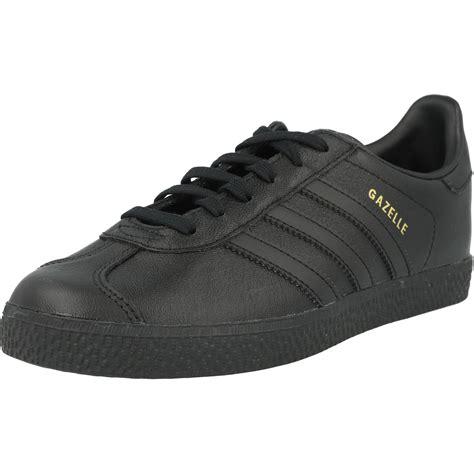 Adidas Originals Gazelle J Black Leather Trainers Shoes Awesome Shoes